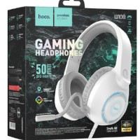 Стереонаушники полноразмерные Hoco W108 Sue Gaming с микрофоном белые