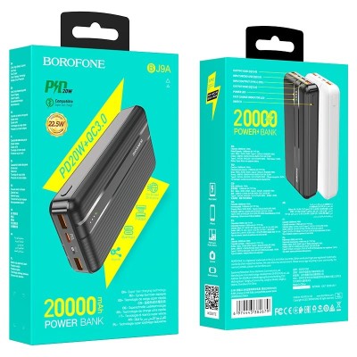 Powerbank Borofone BJ9A 20000mAh 2USB/1C 18W/20W черный Powerbank Borofone BJ9A 20000mAh 2USB/1C 18W/20W черный