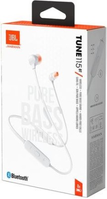 Беспроводные наушники для спорта JBL T115BT BT4.2/160mAh/8ч белые Беспроводные наушники для спорта JBL T115BT BT4.2/160mAh/8ч белые