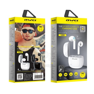 Беспроводные наушники TWS Awei T28 IPX4/BT5.0/35mAh/3.5ч черные Беспроводные наушники TWS Awei T28 IPX4/BT5.0/35mAh/3.5ч черные