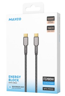 Usb Кабель-зарядка Type-C на Type-C Maxco MTC-P01CC 100W 1.5м черный Usb Кабель-зарядка Type-C на Type-C Maxco MTC-P01CC 100W 1.5м черный