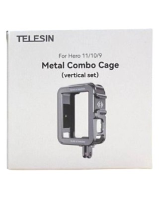 Вертикальное крепление Telesin Metal Combo Cage GP-FMS-G11 для GoPro Hero 11/10/9 Вертикальное крепление Telesin Metal Combo Cage GP-FMS-G11 для GoPro Hero 11/10/9. Изготовлен из легкого и прочного алюминиевого сплава, обеспечивает надежную защиту для вашей камеры в экстремальных условиях. Корпус защищен от ударов и падений, что делает его идеальным спутником для приключенческого видеосъемки. Разработан специально для моделей GoPro Hero 9, 10, 11. Снабжен отверстием с резьбой 1/4 дюйма для установки на штативы и селфи-палки. Два соединителя "холодный башмак" позволяют подключить внешние световые приборы, микрофоны и другое оборудование. Крышка с вставной конструкцией обеспечивает быстрое снятие и установку без сложностей. Оставлены специальные отверстия для подключения зарядного устройства и замены карты памяти без извлечения камеры из клетки. Материал: Алюминиевый сплав.