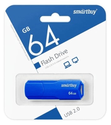 USB флеш накопитель Smartbuy 64GB Clue Blue (SB64GBCLU-BU) USB флеш накопитель Smartbuy 64GB Clue Blue (SB64GBCLU-BU)