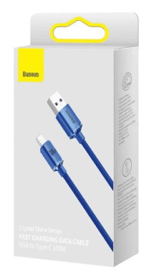 Usb Кабель-зарядка TYPE-C Baseus Crystal Shine 100W 2м (CAJY000503) синий Usb Кабель-зарядка TYPE-C Baseus Crystal Shine 100W 2м (CAJY000503) синий
