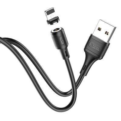 Usb Кабель-зарядка магнитный Lighting Hoco X52 Sereno 2.4A 1м силиконовый черный Usb Кабель-зарядка магнитный Lighting Hoco X52 Sereno 2.4A 1м силиконовый черный
