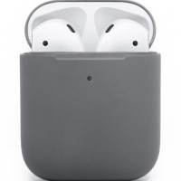 Силиконовый чехол для AirPods темно-серый