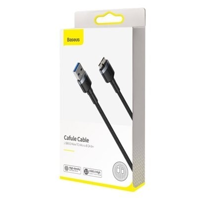 Usb3.0 Кабель-зарядка Micro-B Baseus Cafule 2.1A 1м (CADKLF-D0G) темно-серый Usb3.0 Кабель-зарядка Micro-B Baseus Cafule 2.1A 1м (CADKLF-D0G) темно-серый