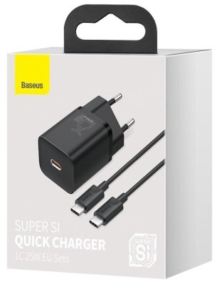 Сетевое зар. устр. Baseus Super Si Quick Charger 1C 25W 1м EU (TZCCSUP-L01) черное Сетевое зар. устр. Baseus Super Si Quick Charger 1C 25W 1м EU (TZCCSUP-L01) черное