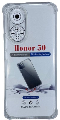 Чехол-накладка силикон 1.5мм Huawei Honor 50 прозрачный противоударный Чехол-накладка силикон 1.5мм Huawei Honor 50 прозрачный противоударный