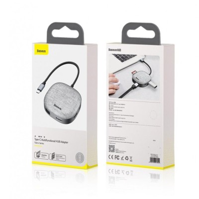 USB-C хаб Baseus 2USB/1USB-C/SD/TF/HDMI 4K/RJ45 (CAHUB-DX0G) серый USB-C хаб Baseus 2USB/1USB-C/SD/TF/HDMI 4K/RJ45 (CAHUB-DX0G) серый