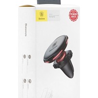 Держатель в автомобиль на торпеду Baseus Magnetic Air с держателем для кабеля SUGX-A09 красный