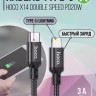 Usb Кабель-зарядка Type-C на Lightning Hoco X14 Double 3A 20W 1м в тканевой оплетке черный