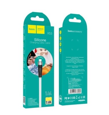 Usb Кабель-зарядка Micro Hoco X53 Angel 2.4A 1м плоский силиконовый белый Usb Кабель-зарядка Micro Hoco X53 Angel 2.4A 1м плоский силиконовый белый