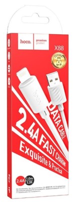 Usb Кабель-зарядка Lightning Hoco X88 2.4A 1м белый Usb Кабель-зарядка Lightning Hoco X88 2.4A 1м белый