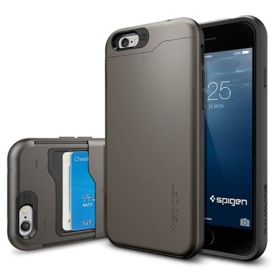 Чехол Spigen для i-Phone 6 Plus Slim Armor CS SGP10910 стальной Чехол Spigen для i-Phone 6 Plus Slim Armor CS SGP10910 стальной