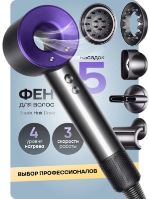 Фен для Волос - SenCiciMen HD15 - Xiaomi ecosystem - фиолетовый Фен для Волос Xiaomi SenCiciMen Hair Dryer HD15 фиолетовый