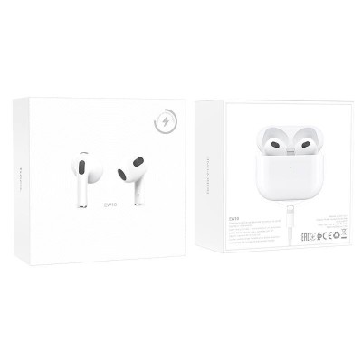 Беспроводные наушники TWS Hoco EW10 BT5.1/4ч белые Беспроводные наушники TWS Hoco EW10 BT5.1/4ч белые