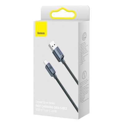 Usb Кабель-зарядка TYPE-C Baseus Crystal Shine 100W 2м CAJY000501 чёрный Usb Кабель-зарядка TYPE-C Baseus Crystal Shine 100W 2м CAJY000501 чёрный