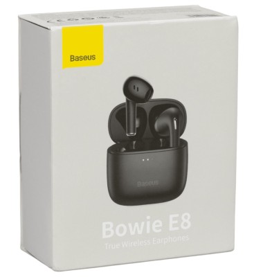Мобильная Bluetooth-гарнитура Baseus Bowie E8 BT5.0/40mAh (350mAh)/5ч (NGE8-01) черная Мобильная Bluetooth-гарнитура Baseus Bowie E8 BT5.0/40mAh (350mAh)/5ч (NGE8-01) черная