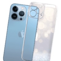 Чехол-накладка силикон 2.0мм i-Phone 13 Pro Max прозрачный с закрытой камерой тех.пак