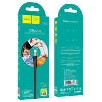Usb Кабель-зарядка Micro Hoco X53 Angel 2.4A 1м плоский силиконовый черный