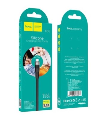 Usb Кабель-зарядка Micro Hoco X53 Angel 2.4A 1м плоский силиконовый черный Usb Кабель-зарядка Micro Hoco X53 Angel 2.4A 1м плоский силиконовый черный