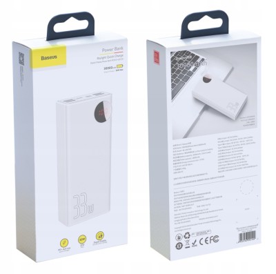 Powerbank Baseus 30000mAh 4xUSB PD3.0+QC3.0 33W PPMY-02 белый Powerbank Baseus 30000mAh 4xUSB PD3.0+QC3.0 33W PPMY-02 белый