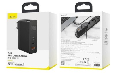 Сетевое зар. устр. Baseus GaN Mini Quick Charger 1USB+2C 120W (CCGAN-J01) черное Сетевое зар. устр. Baseus GaN Mini Quick Charger 1USB+2C 120W (CCGAN-J01) черное