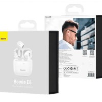 Мобильная Bluetooth-гарнитура Baseus Bowie E8 BT5.0/40mAh (350mAh)/5ч (NGE8-02) белая