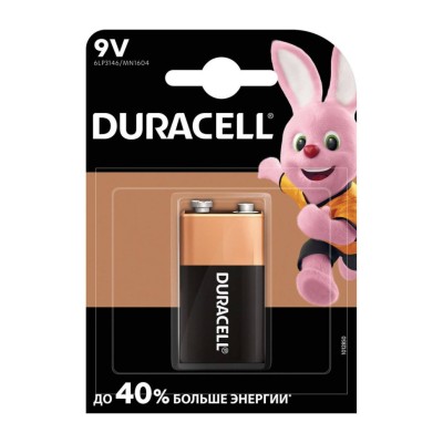 Батарейка алкалиновая Duracell Basic Крона 6LR61/BL1 Батарейка алкалиновая Duracell Basic Крона 6LR61/BL1