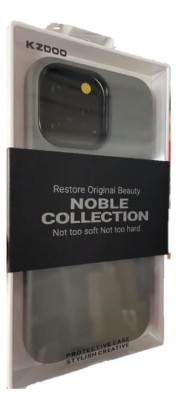 Накладка для i-Phone 15 Pro Max K-Doo Noble кожаная серая Накладка для i-Phone 15 Pro Max K-Doo Noble кожаная серая