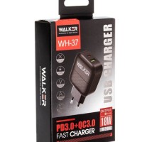 Сетевое зар. устр. Walker WH-37 1USB/1C 20W черное