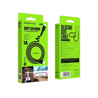 Usb Кабель-зарядка Type-C Borofone BX31 2.4A 1м силиконовый чёрный Usb Кабель-зарядка Type-C Borofone BX31 2.4A 1м силиконовый чёрный