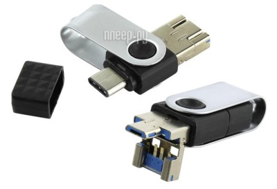 3.0 USB флеш накопитель Smartbuy 64GB TRIO 3-in-1 OTG (USB Type-A + USB Type-C + micro USB) 3.0 USB флеш накопитель Smartbuy 64GB TRIO 3-in-1 OTG (USB Type-A + USB Type-C + micro USB)