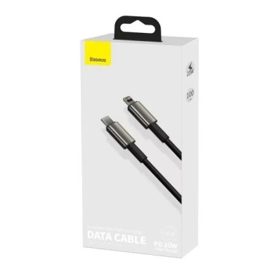 Кабель-зарядка Type-C на Lightning Baseus Tungsten Gold 20W 1м CATLWJ-01 чёрный Кабель-зарядка Type-C на Lightning Baseus Tungsten Gold 20W 1м CATLWJ-01 чёрный