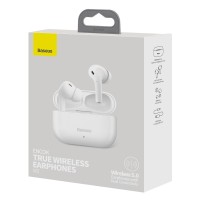 Мобильная Bluetooth-гарнитура Baseus Encok W3 BT5.0/37mAh (200mAh)/4ч (NGW3-02) белая