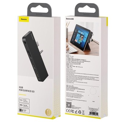 USB хаб Baseus для планшета Surface GO 1USB/1USB-C/HDMI 4K/3.5мм CAHUB-FT01 черный USB хаб Baseus для планшета Surface GO 1USB/1USB-C/HDMI 4K/3.5мм CAHUB-FT01 черный