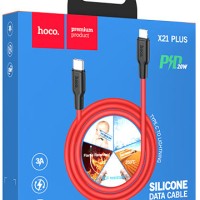 Usb Кабель-зарядка Type-C на Lightning Hoco X21 Plus Silicone 3A 20W 1м силиконовый красный