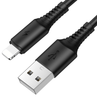 Usb Кабель-зарядка Lightning Borofone BX47 Coolway 3A 1м силиконовый черный