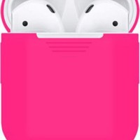 Силиконовый чехол для AirPods ярко-розовый