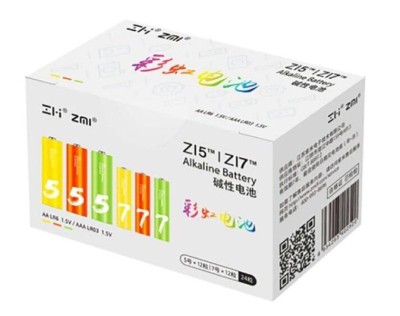 Батарейки Xiaomi ZMI Rainbow ZI5 тип AA 12 шт. + ZI7 тип AAA  12 шт цветные Батарейки Xiaomi ZMI Rainbow ZI5 тип AA 12 шт. + ZI7 тип AAA  12 шт цветные