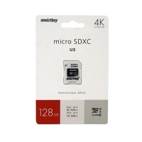 micro SDXC карта памяти Smartbuy 128GB U3 V30 A1 Advanced R/W up to 90/55 с адапт. (SB128GBSDU1A-AD)