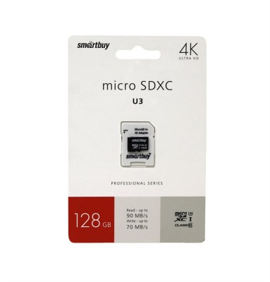 micro SDXC карта памяти Smartbuy 128GB U3 V30 A1 Advanced R/W up to 90/55 с адапт. (SB128GBSDU1A-AD) micro SDXC карта памяти Smartbuy 128GB U3 V30 A1 Advanced R/W up to 90/55 с адапт. (SB128GBSDU1A-AD)