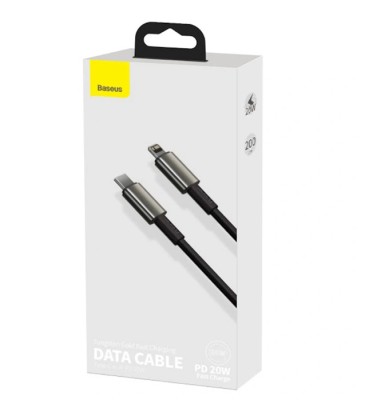Кабель-зарядка Type-C на Lightning Baseus Tungsten Gold 20W 2м (CATLWJ-A01) чёрный Кабель-зарядка Type-C на Lightning Baseus Tungsten Gold 20W 2м (CATLWJ-A01) чёрный