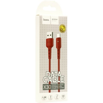 Usb Кабель-зарядка Type-C Hoco X30 Star 3A 1.2м красный Usb Кабель-зарядка Type-C Hoco X30 Star 3A 1.2м красный