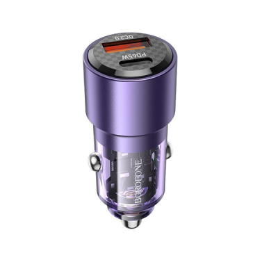 Автомобильное заряд. устр. Borofone BZ20 1USB/1C 38W фиолетовый Автомобильное заряд. устр. Borofone BZ20 1USB/1C 38W фиолетовый