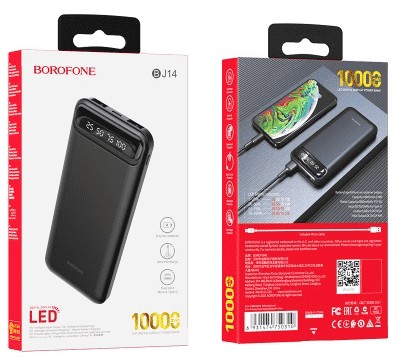 Powerbank Borofone BJ14 10000mAh 2USB 2A c дисплеем черный Powerbank Borofone BJ14 10000mAh 2USB 2A c дисплеем черный