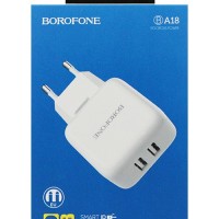 Сетевое зар. устр. Borofone BA18 2USB 2.1A белое