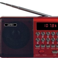 Портативный радиоприемник Perfeo Palm 3Вт/FM/AUX/USB/MicroSD (i90-RED) красный