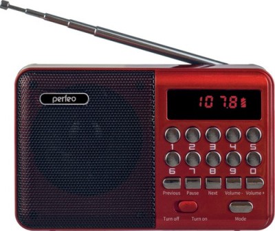 Портативный радиоприемник Perfeo Palm 3Вт/FM/AUX/USB/MicroSD (i90-RED) красный Портативный радиоприемник Perfeo Palm 3Вт/FM/AUX/USB/MicroSD (i90-RED) красный